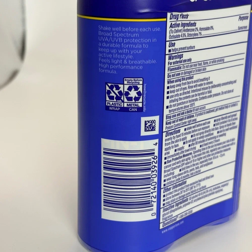 Coppertone Sport Sunscreen Spray SPF 30 2-Pack 5.5oz Cans Exp 05/2027